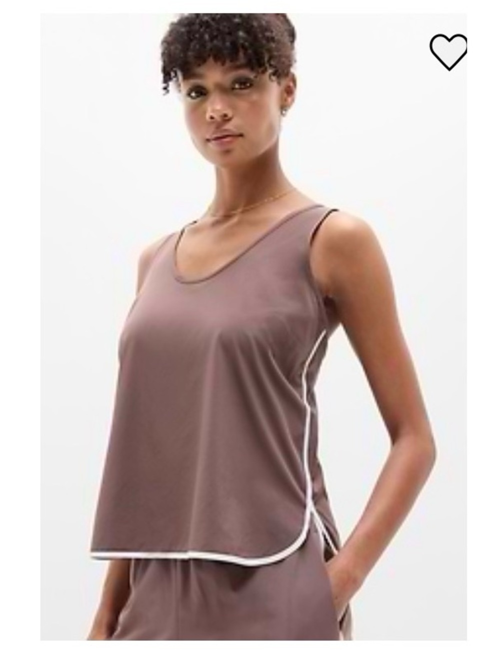 Athleta Dusty Mauve Sleeveless Tank with White Piping NWT, orginal price $49